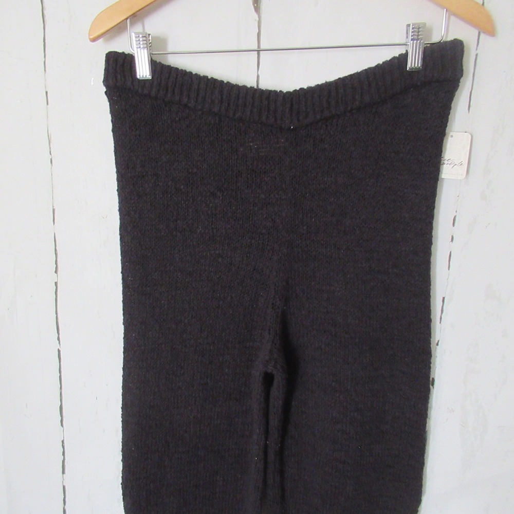 New Free People Free-Est Knit Pants XL Black Flare Bell Bottom OB2341127 - Picture 2 of 11